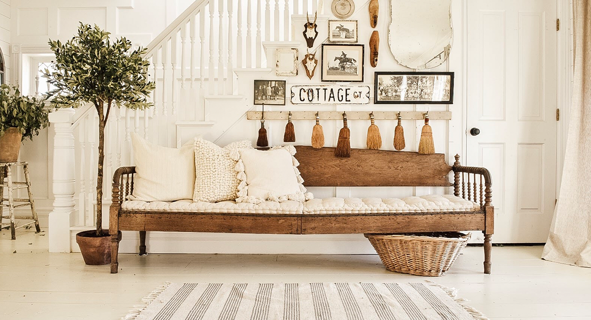 the art of the entryway beautiful farmhouse bench